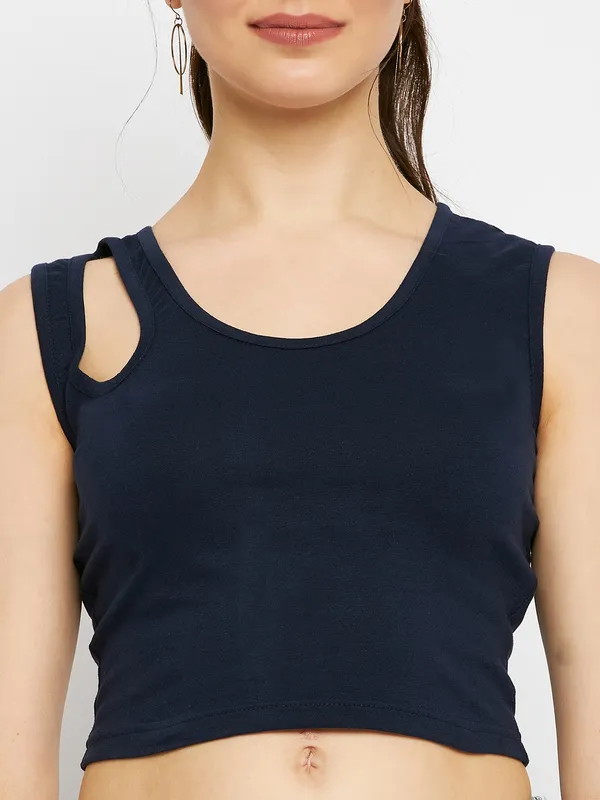 BRINNS_Round_Neck_Cut_Out_Fitted_Crop_Top