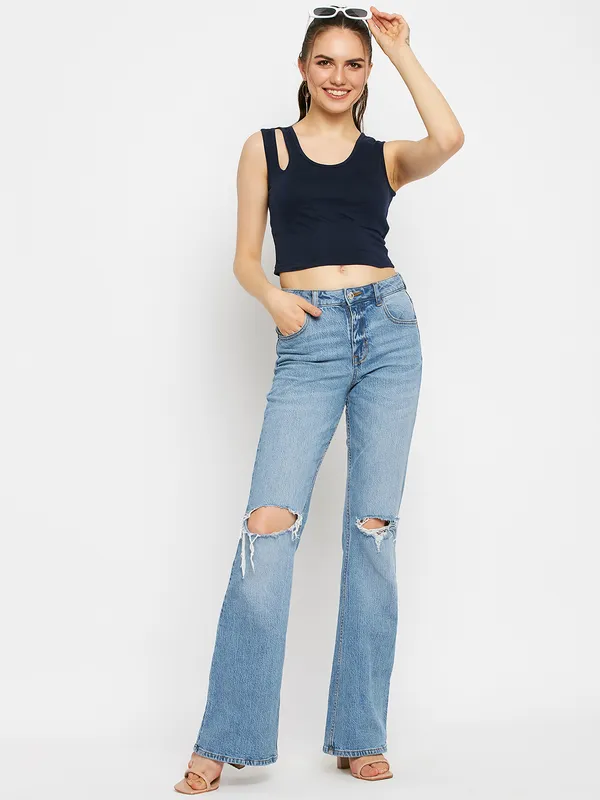 BRINNS_Round_Neck_Cut_Out_Fitted_Crop_Top