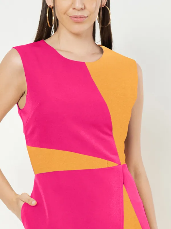 BRINNS_Women_Colourblocked_A-Line_Dress
