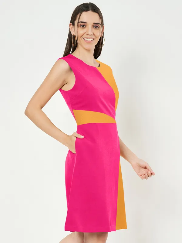 BRINNS_Women_Colourblocked_A-Line_Dress