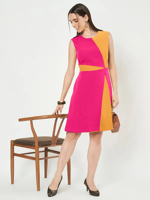 BRINNS_Women_Colourblocked_A-Line_Dress