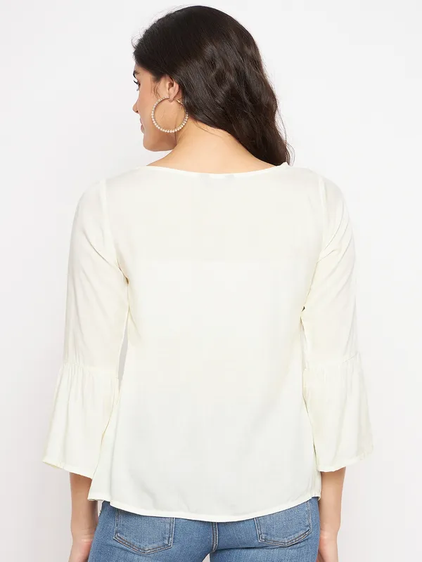 Cream_Rayon_Solid_Tops