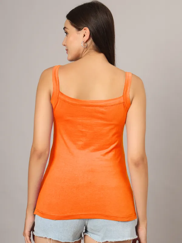 Orange_Cotton_Lycra_Camisoles