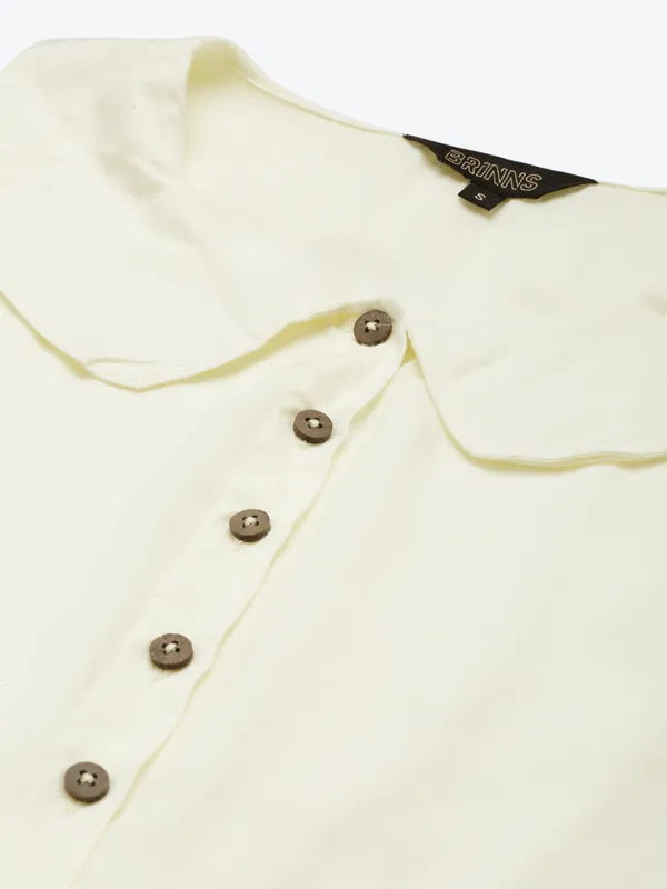 Cream_Rayon_Solid_Dresses