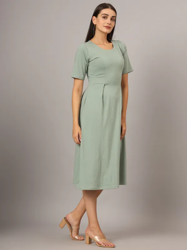BRINNS_Women_Solid_Plus_Size_Cotton_A-Line_Midi_Dress