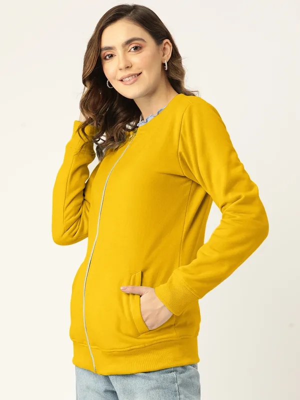 Collarless_Solid_Fleece_Casual_Bomber_Jacket