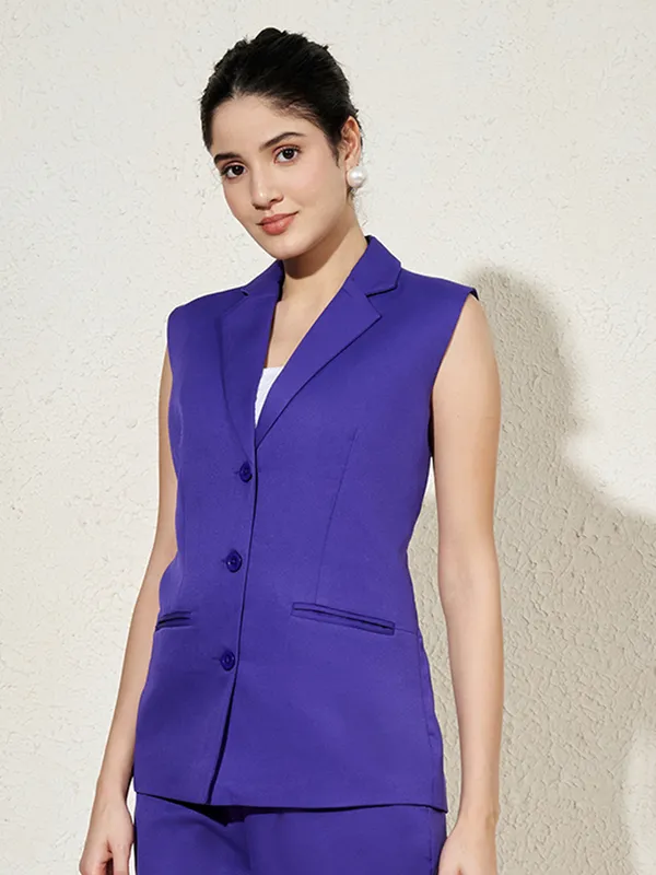 BRINNS_Notched_Lapel_Collar_Sleeveless_Single_Breasted_Formal_Blazer