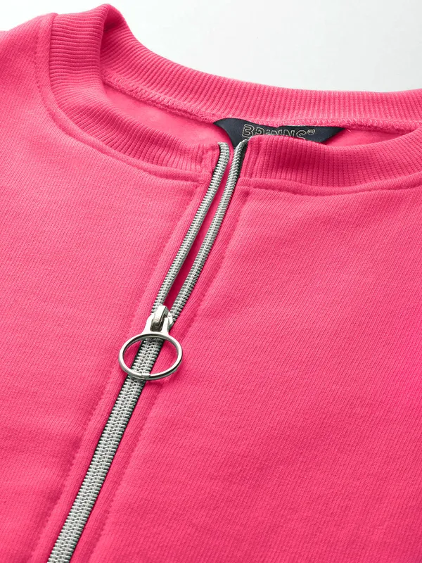 Collarless_Solid_Fleece_Casual_Bomber_Jacket