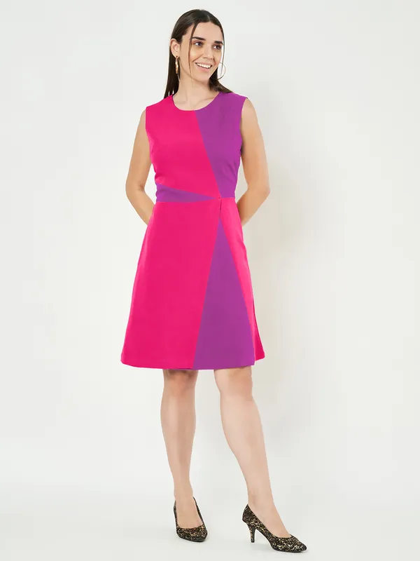 BRINNS_Women_Colourblocked_A-Line_Dress