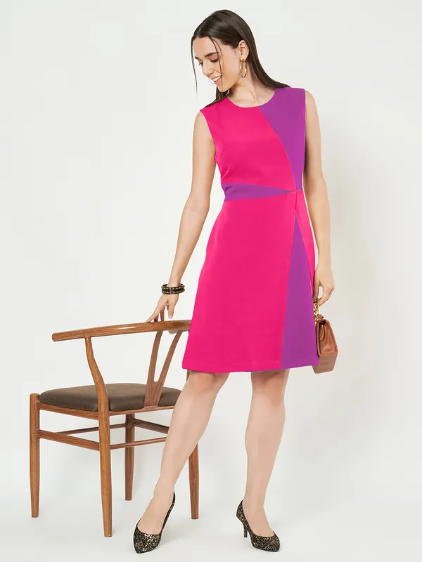BRINNS_Women_Colourblocked_A-Line_Dress