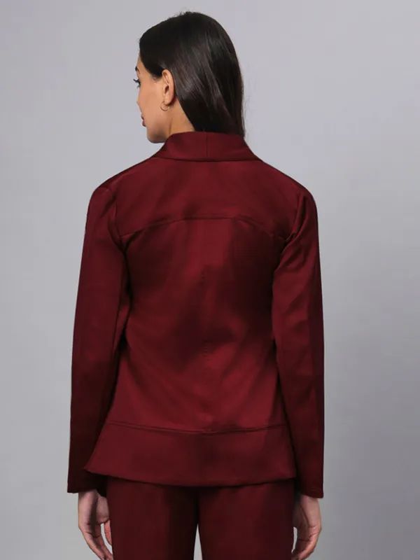 Burgundy_Polyester_Lycra_Blazers