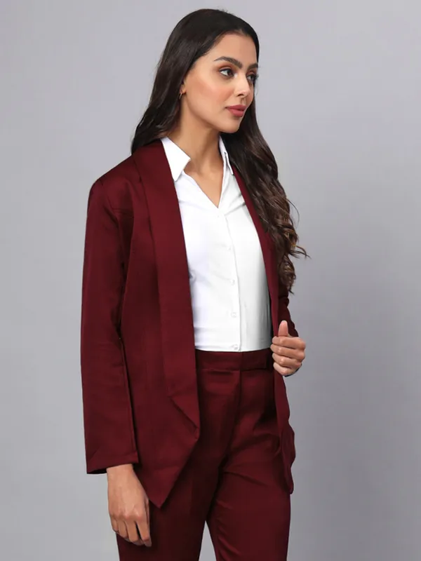 Burgundy_Polyester_Lycra_Blazers