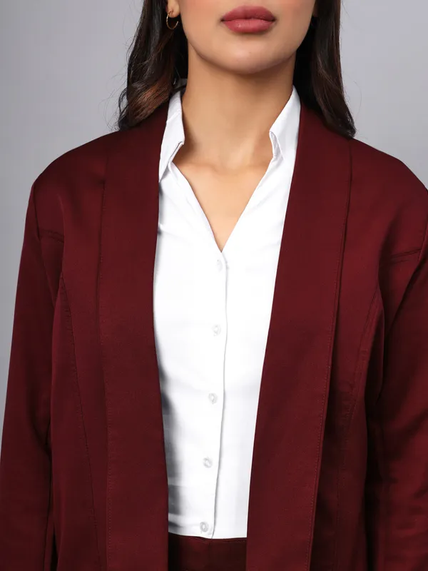 Burgundy_Polyester_Lycra_Blazers