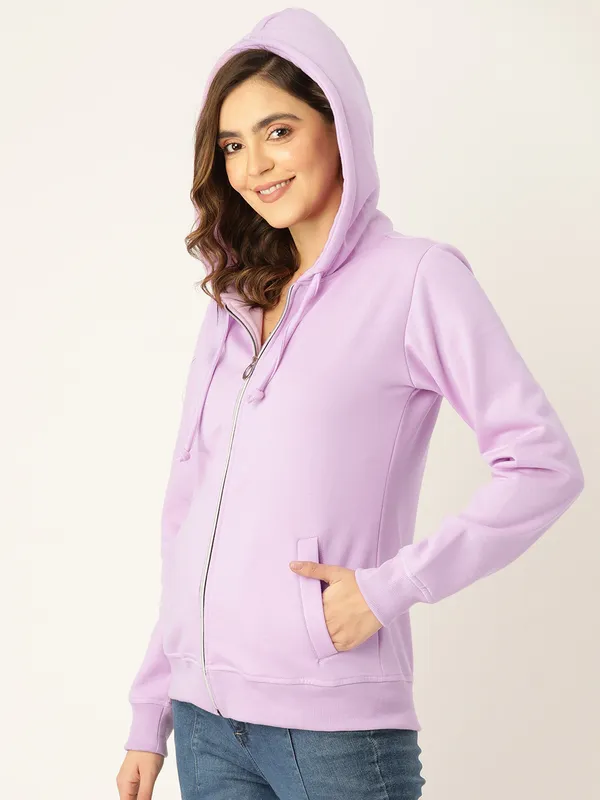BRINNS_Women_Pink_Solid_Hooded_Sweatshirt