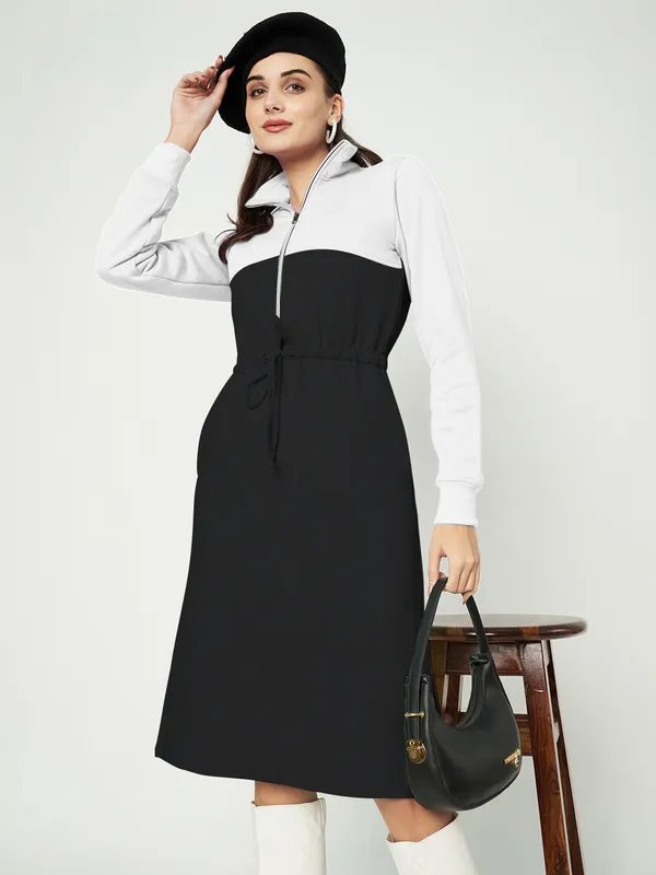 BRINNS_Women_Colourblocked_A-Line_Dress