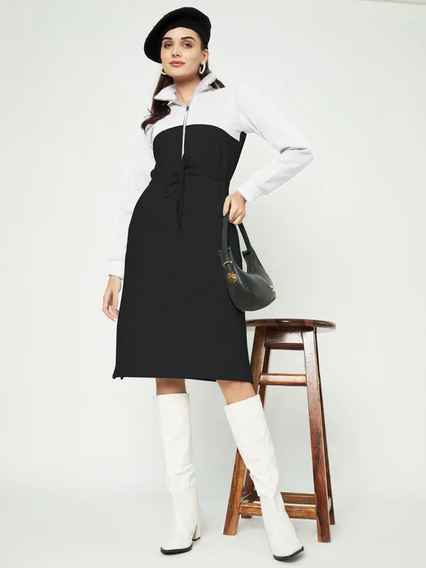 BRINNS_Women_Colourblocked_A-Line_Dress