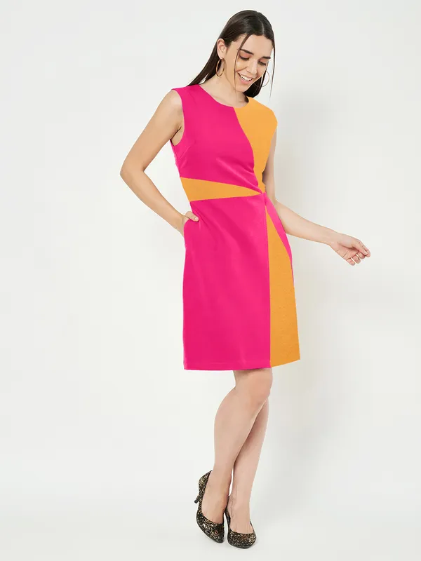 BRINNS_Women_Colourblocked_A-Line_Dress