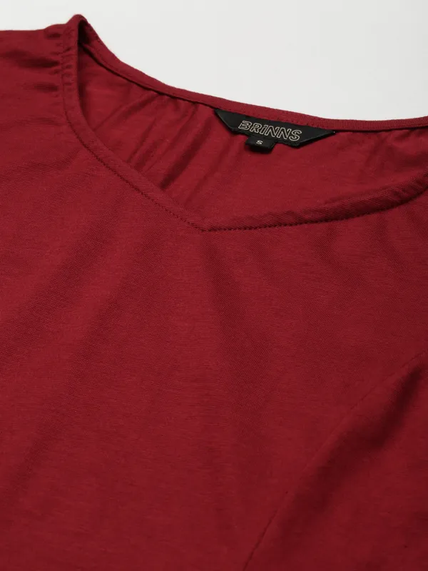 Maroon_Viscose_Dresses