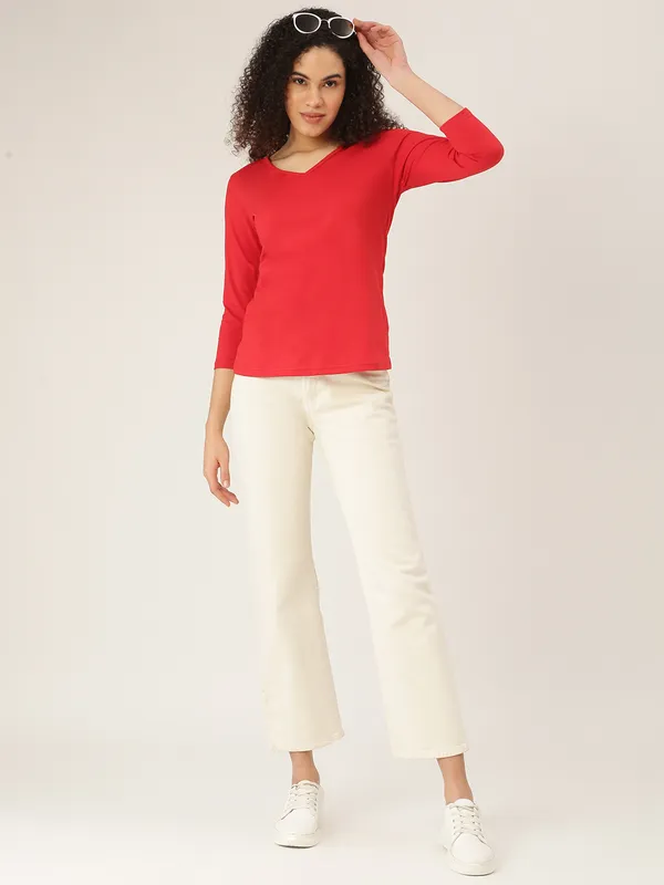 Red_Cotton_Blend_Single_Jersey_Tshirts