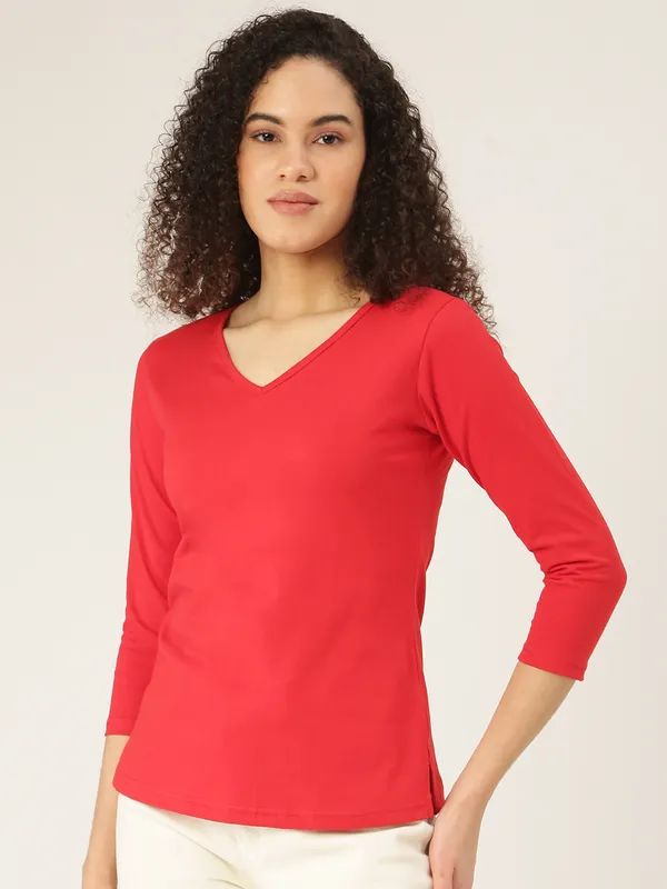 Red_Cotton_Blend_Single_Jersey_Tshirts