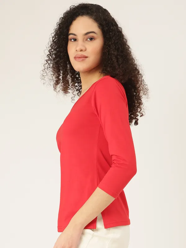 Red_Cotton_Blend_Single_Jersey_Tshirts