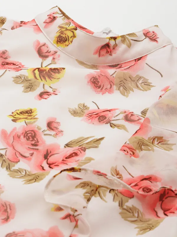 Offwhiteflr_Georgette_Dresses_For_Women