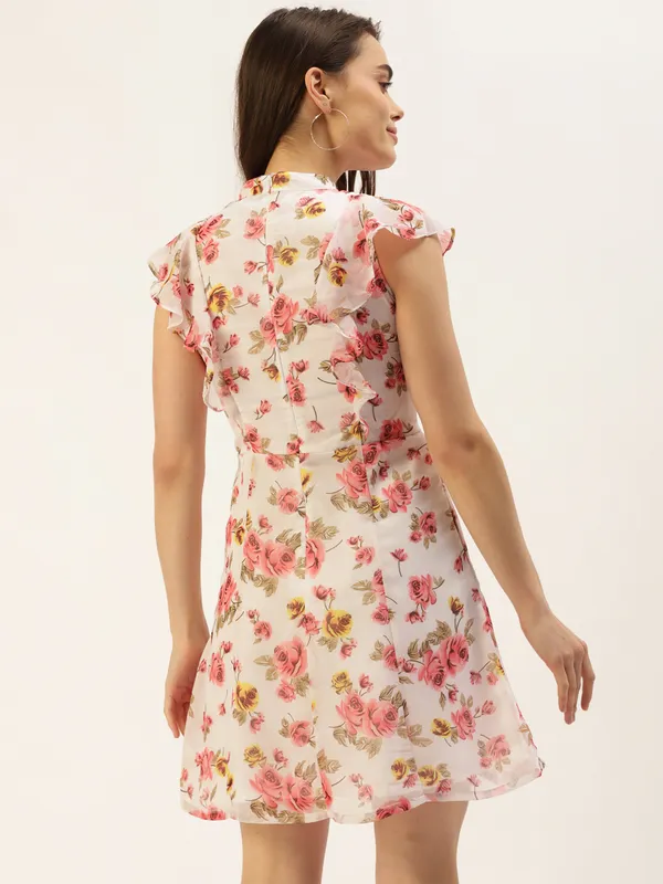 Offwhiteflr_Georgette_Dresses_For_Women