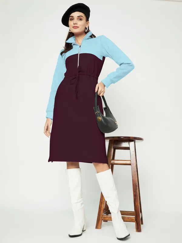 BRINNS_Women_Colourblocked_A-Line_Dress
