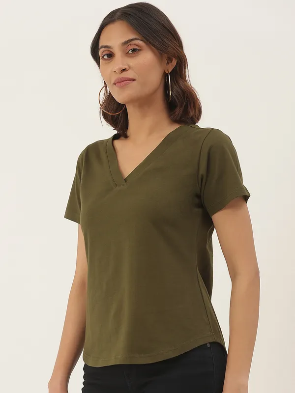 Olive_Cotton_Blend_Single_Jersey_Tshirts