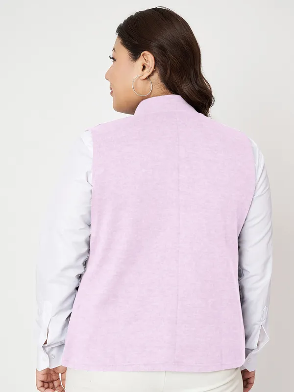 Plus_Size_Mock_Neck_Zip_Closure_Fleece_Tailored_Jacket