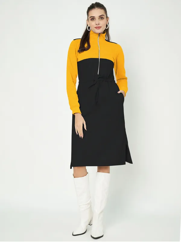 BRINNS_Women_Colourblocked_A-Line_Dress