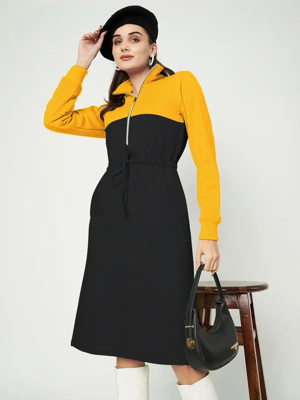 BRINNS_Women_Colourblocked_A-Line_Dress