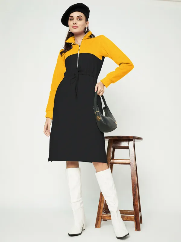 BRINNS_Women_Colourblocked_A-Line_Dress