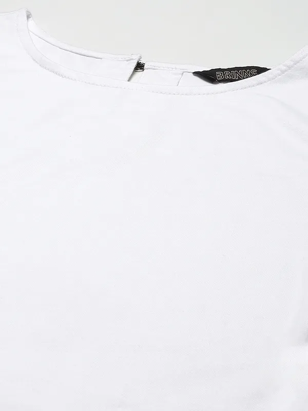 BRINNS_White_Solid_Pure_Cotton_A-Line_Midi_Dress