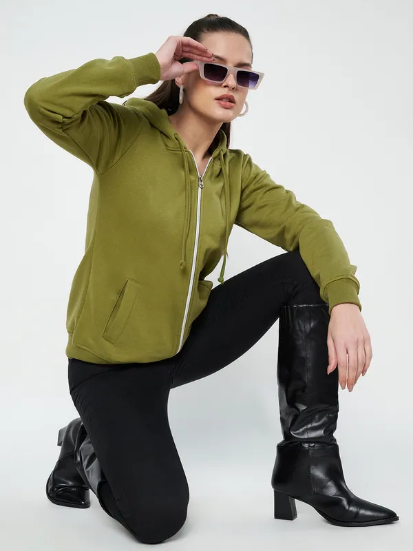 BRINNS_Women_Pink_Solid_Hooded_Sweatshirt