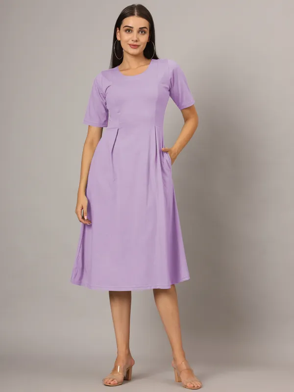 BRINNS_Women_Solid_Plus_Size_Cotton_A-Line_Midi_Dress