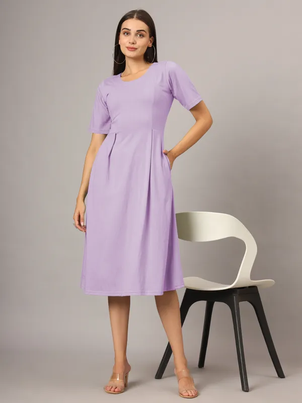 BRINNS_Women_Solid_Plus_Size_Cotton_A-Line_Midi_Dress