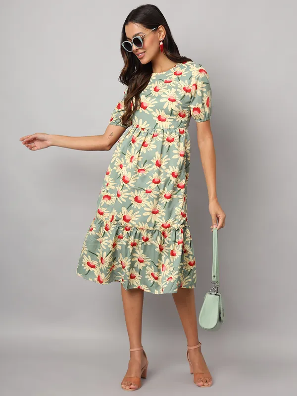 Multi_Print_Polyester_Print_Dresses