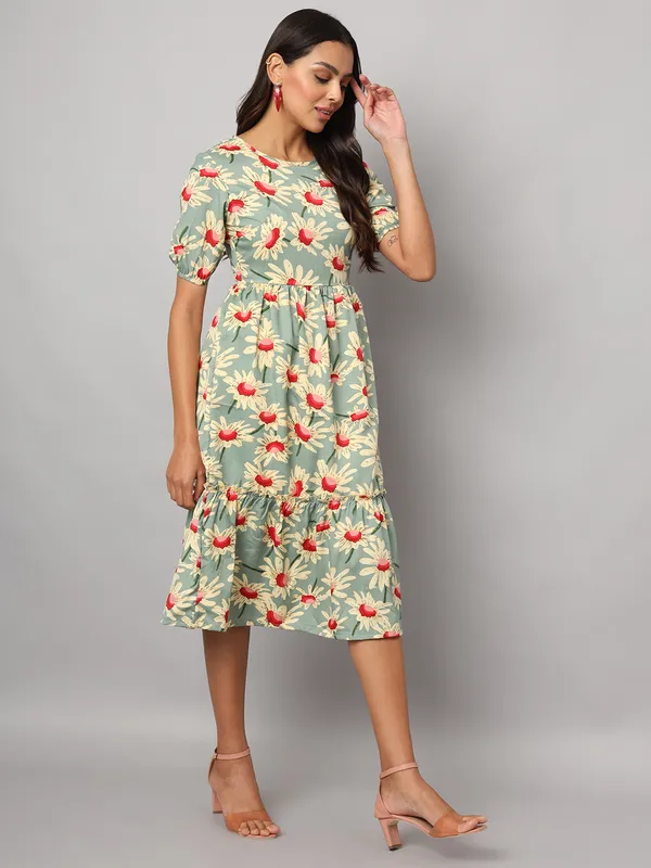 Multi_Print_Polyester_Print_Dresses