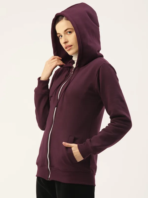BRINNS_Women_Pink_Solid_Hooded_Sweatshirt