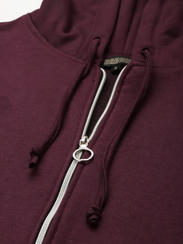 BRINNS_Women_Pink_Solid_Hooded_Sweatshirt
