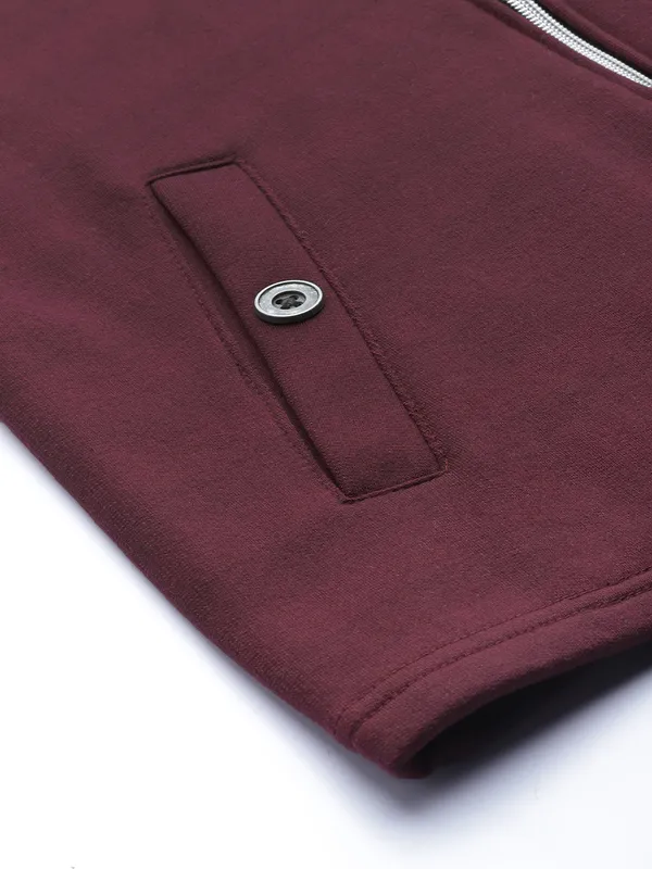 BRINNS_Women_Maroon_Solid_Sweatshirt
