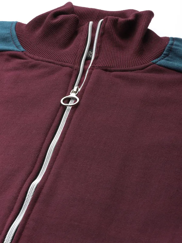 BRINNS_Women_Maroon_Solid_Sweatshirt