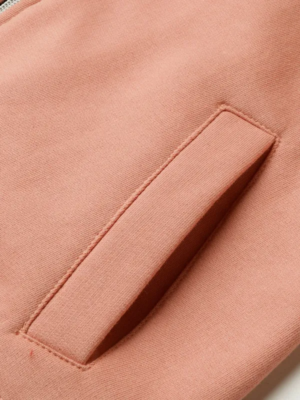 BRINNS_Women_Collarless_Solid_Fleece_Casual_Bomber_Jacket