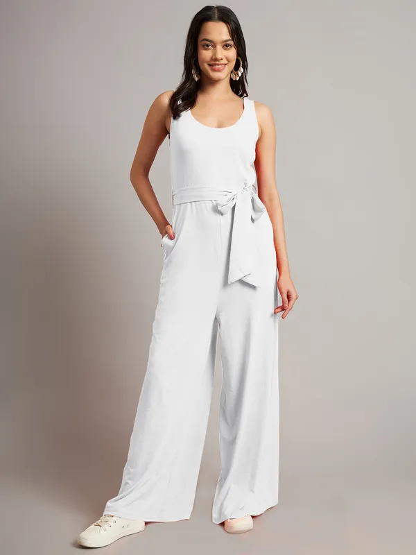 White_Cotton_Blend_Single_Jersey_Jumpsuit
