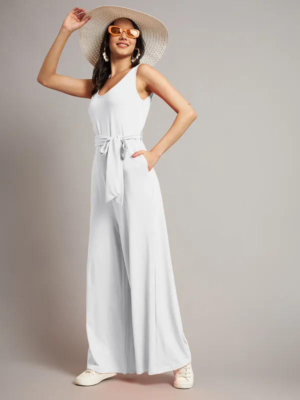 White_Cotton_Blend_Single_Jersey_Jumpsuit