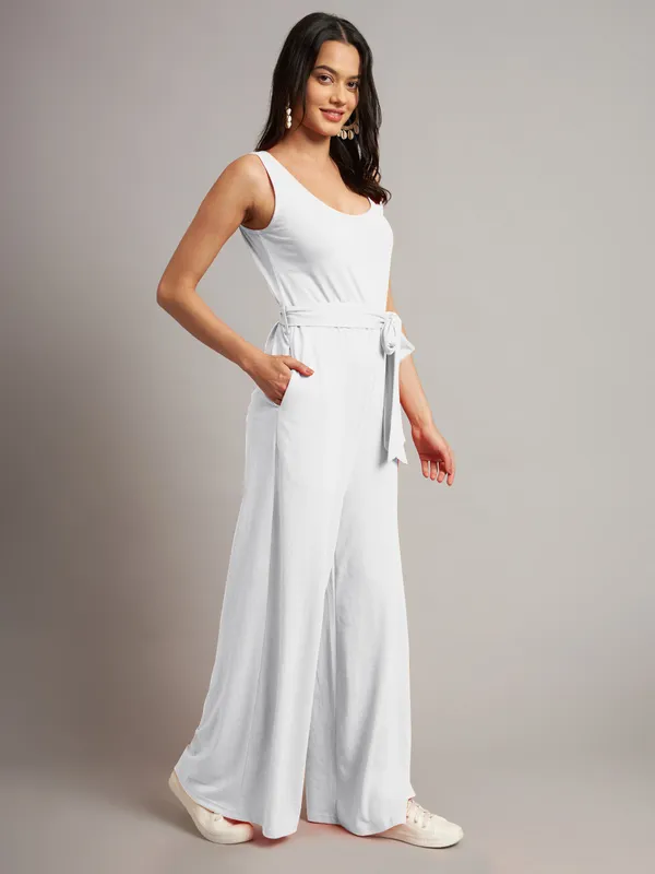 White_Cotton_Blend_Single_Jersey_Jumpsuit