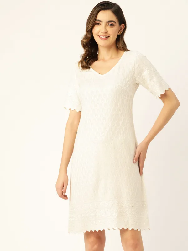 White_Rayon_Sequinn_Dresses_For_Women