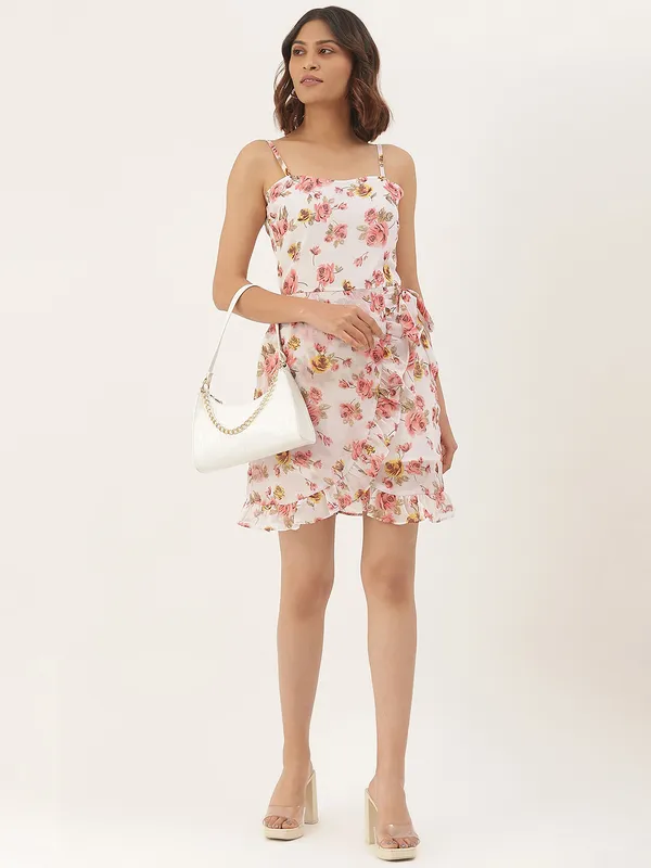 Offwhiteflr_Georgette_Dresses_For_Women