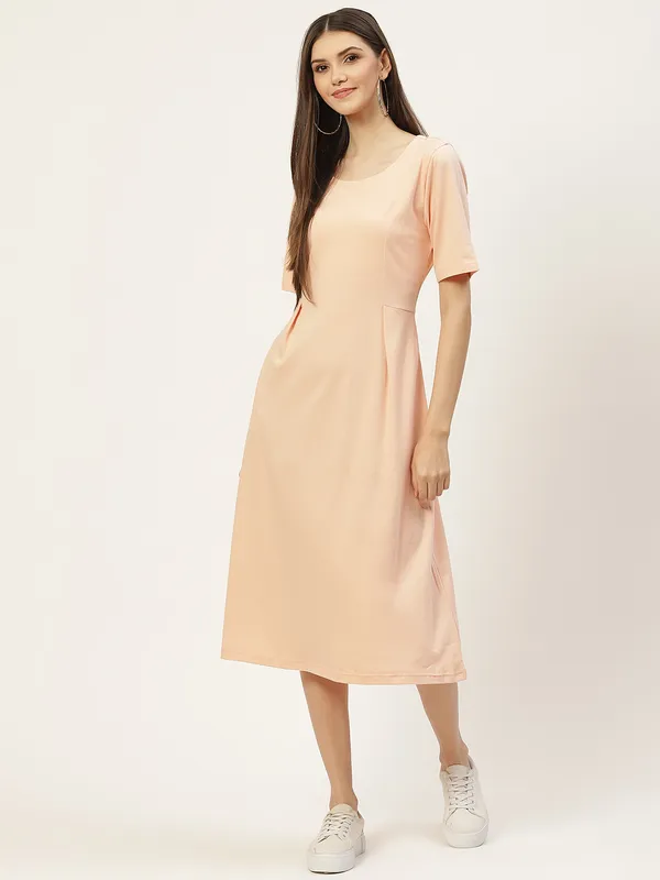 BRINNS_Women_Solid_Plus_Size_Cotton_A-Line_Midi_Dress